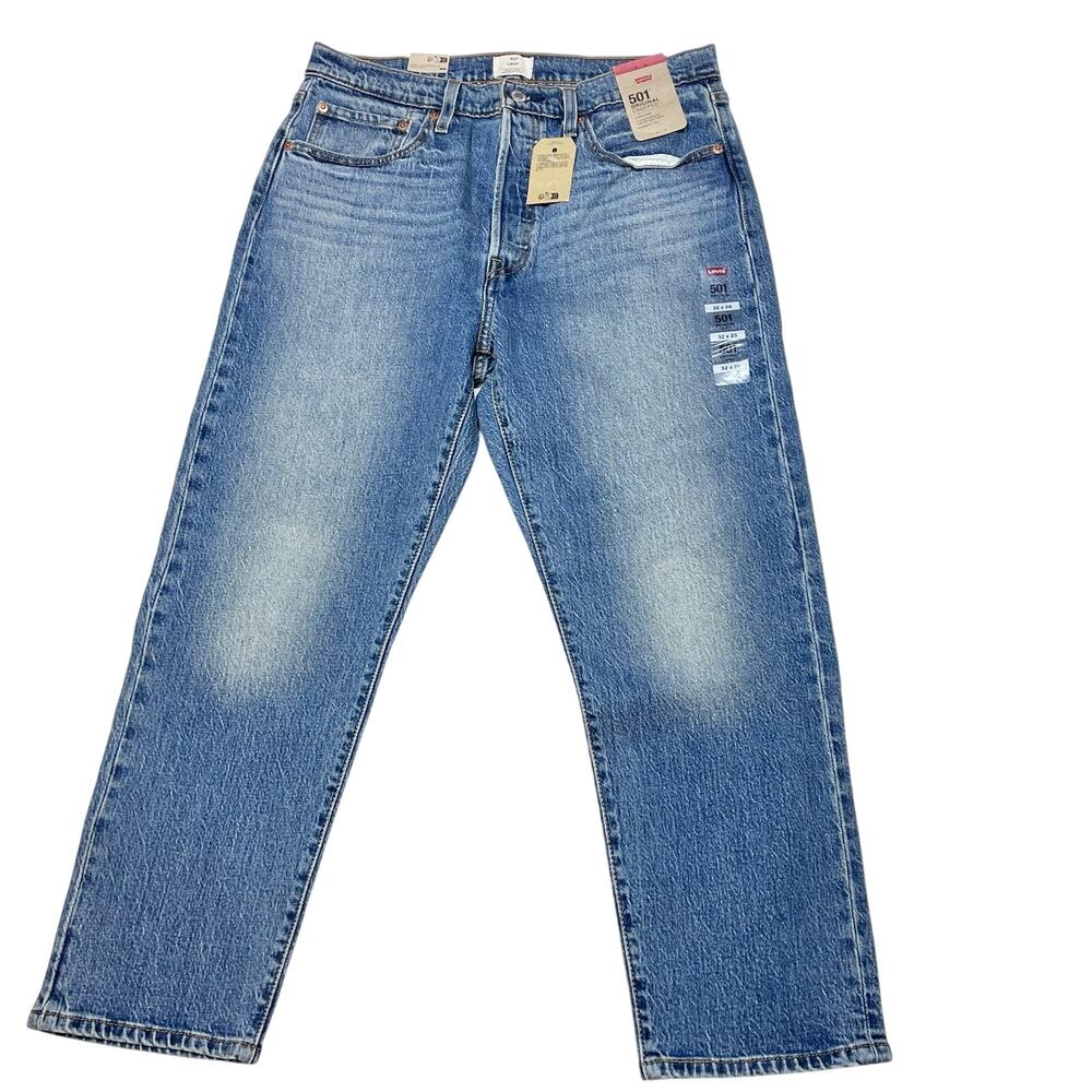 Levi's 501 Cropped Women's Jeans Medium Wash 32x26 High Rise Straight Leg New